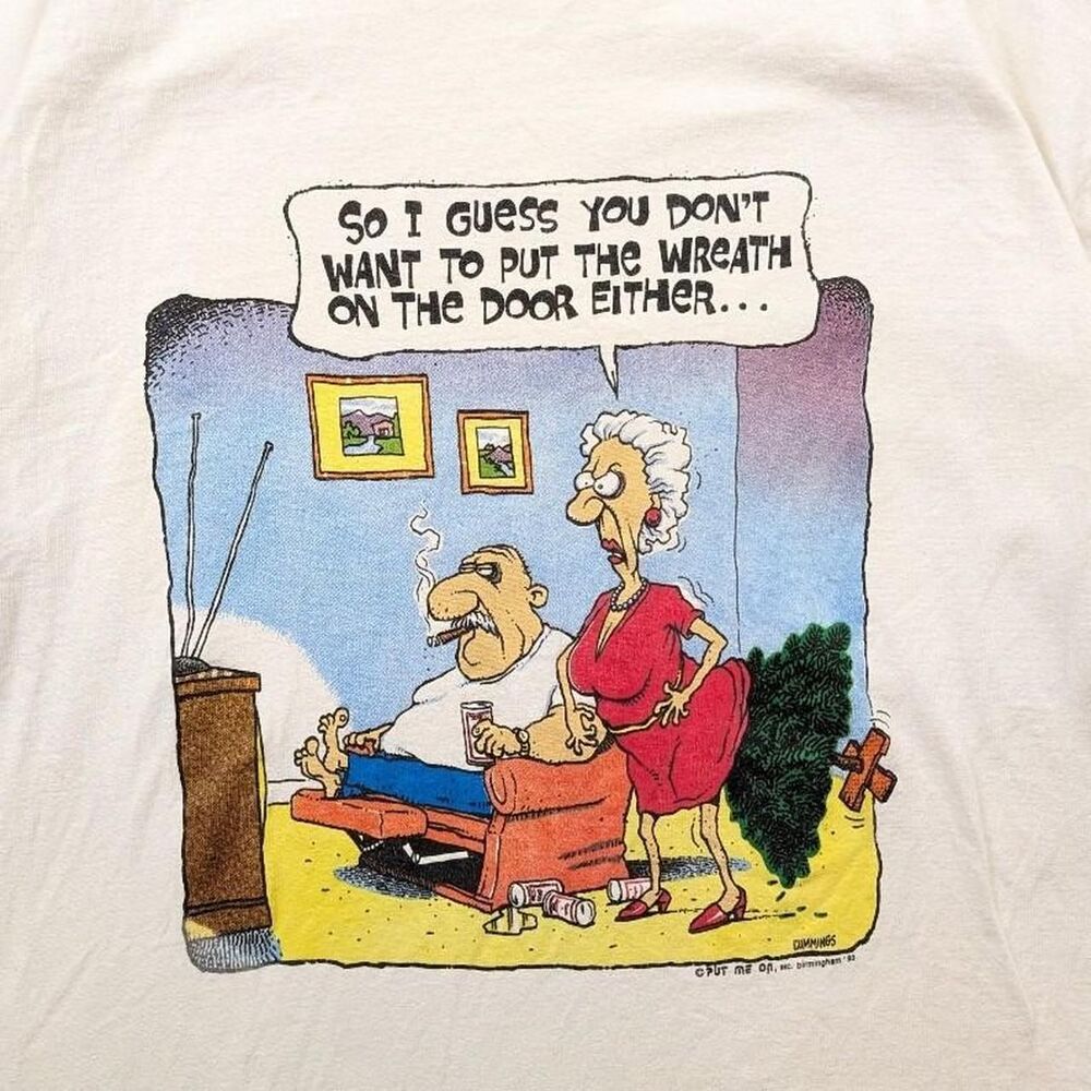 Vintage Funny Comic Tshirt Retro 90s Cartoon Put Me On Inc White Tshirt FOL XL